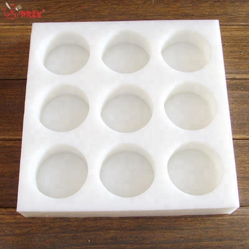 9Cavities Round soap tray mould diy 3D Handmade Soap molds for wholesale
