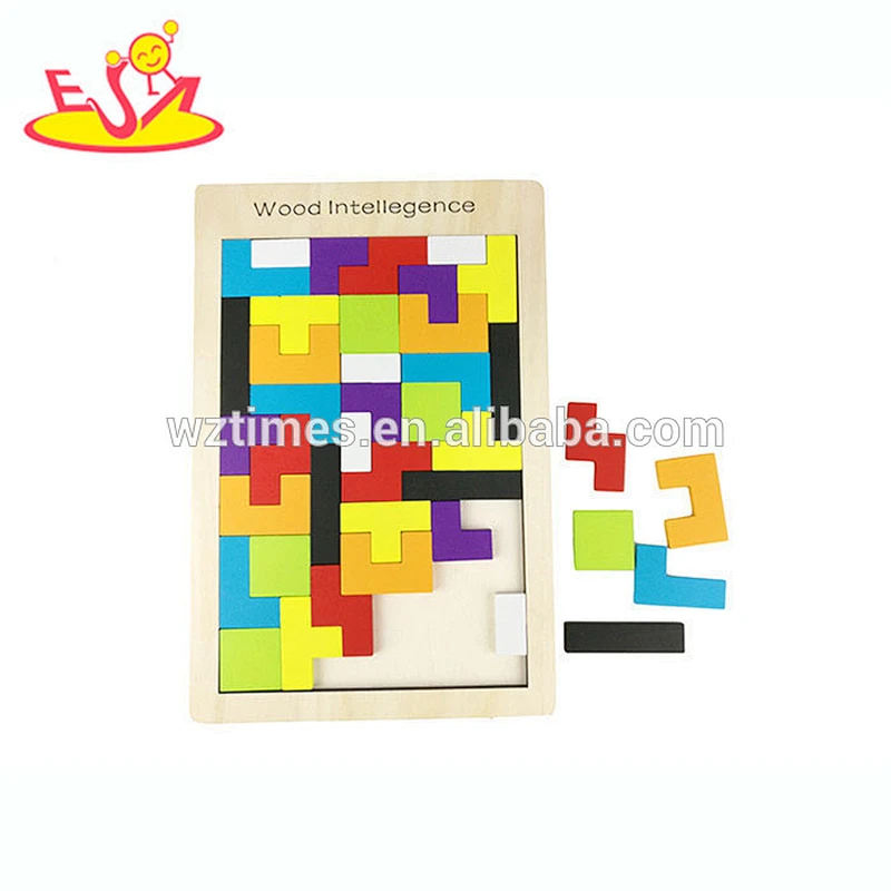 2018 wholesale baby toy wooden tetris intelligence kids toy wooden tetris popular children toy wooden tetris W13A102
