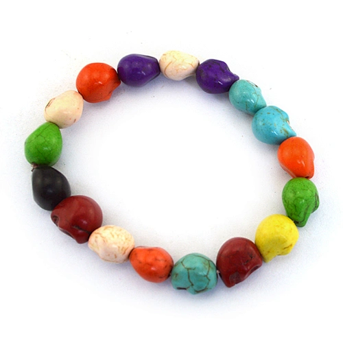 colorful resin skull bracelet