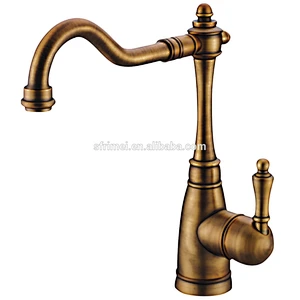 Classical Long Neck Curved Vintage Single Handle Kitchen Faucets