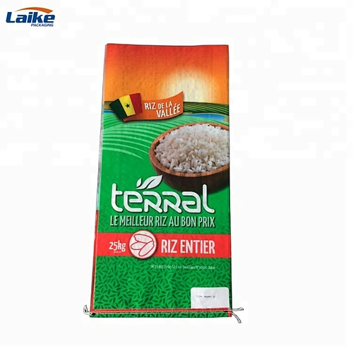 Custom printed 25kg 50kg pp woven rice  bag, plastic rice  packing bag for sale