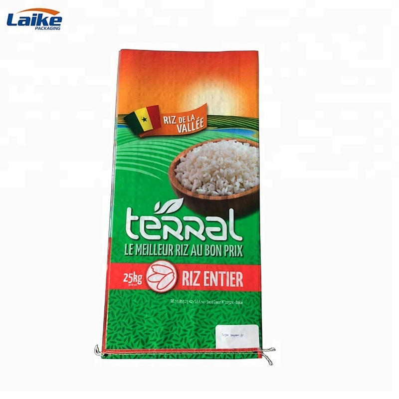 Custom printed 25kg 50kg pp woven rice  bag, plastic rice  packing bag for sale