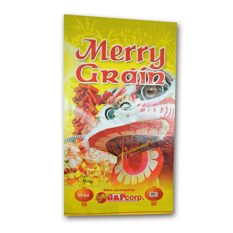 Customized yellow wholesale pp woven bag for rice packaging