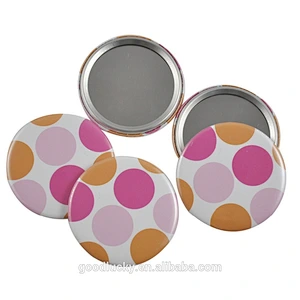 wholesale gifts custom tinplate round pocket mirror