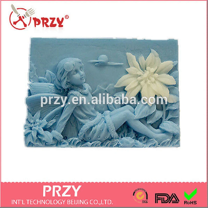 S1456 PRZY Handmade silicone beautiful faery soap mould