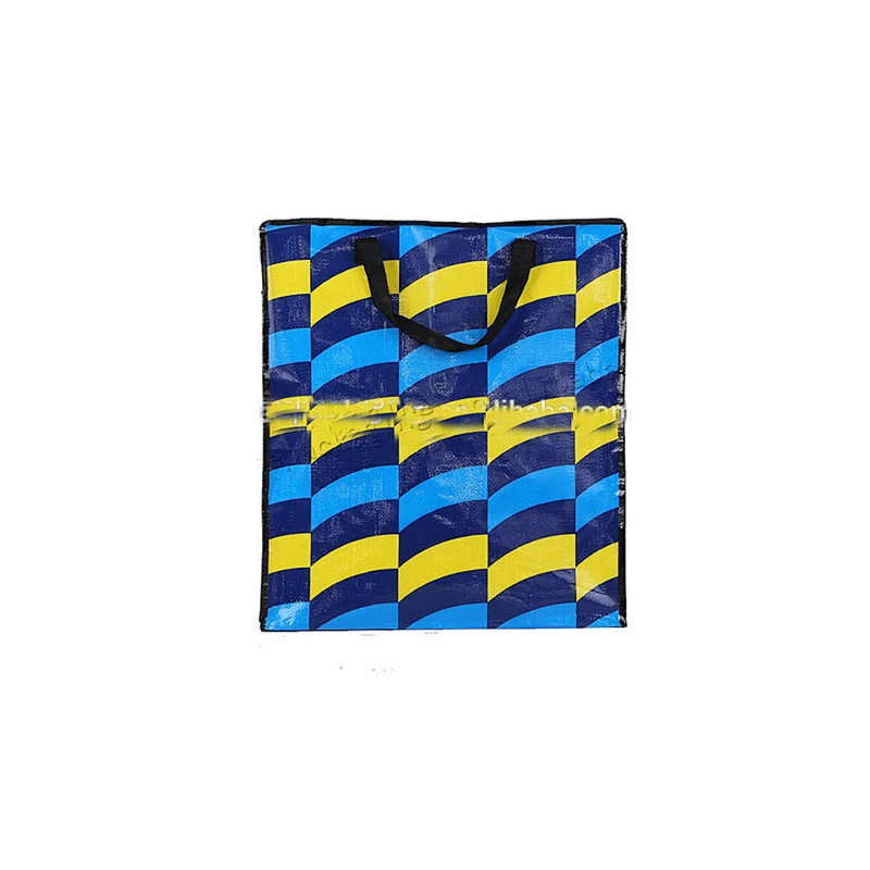 Customized laminated pp woven shopping bag with plastic zipper