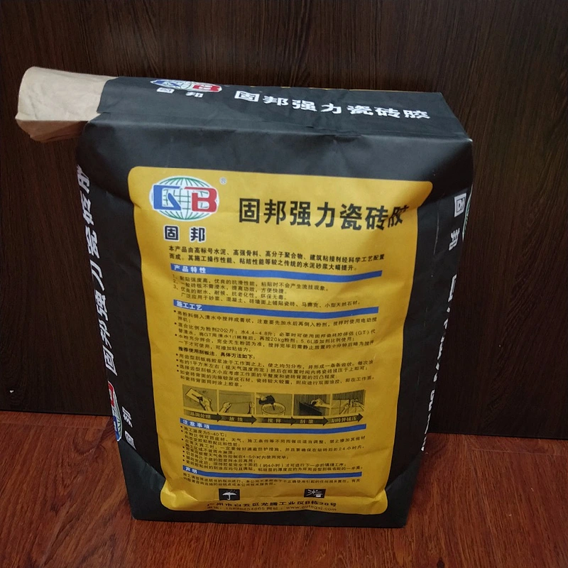 High quility kraft paper bag with valve port for cement ceramic tile glue putty powder 25kg