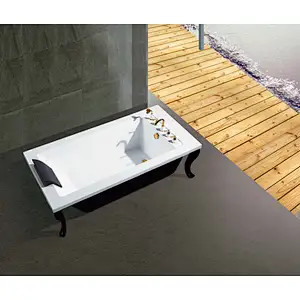 Wholesale rectangle acrylic black bathtub soaking modern bathtub