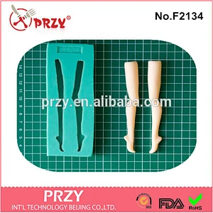 F2134 PRZY gum paste human leg silicone fondant mold