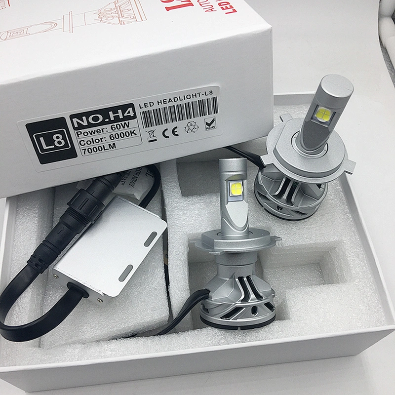 IP68 60W auto bulb L8 7000lm XHP70 led headlight h4 socket for wholesale