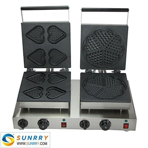 Hot sale electric heart and flower shape waffle cake maker production line