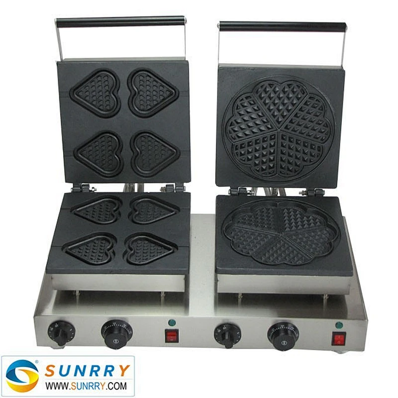 Hot sale electric heart and flower shape waffle cake maker production line