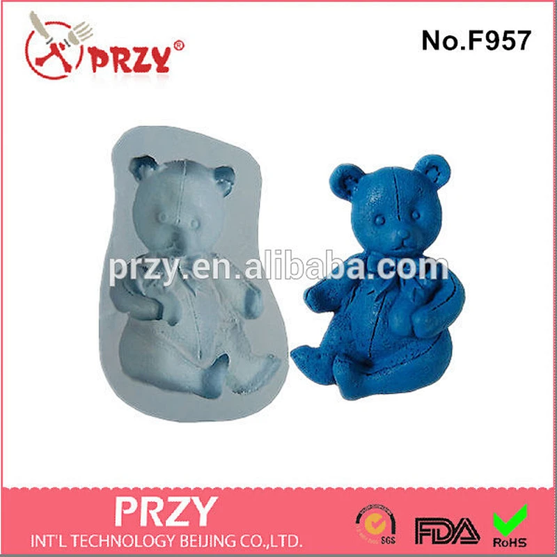 bear shape silicone fondant cake mold