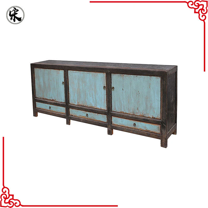 wholesale chinese antique reproduction shabby chic storage buffet living room furniture