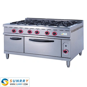 Commercial free standing gas cooker gas valve wih electric oven