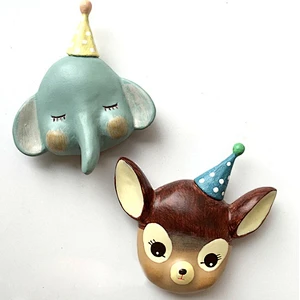 Silicone mold Birthday Hat Elephant Panda Deer Rabbit animal fondant mold