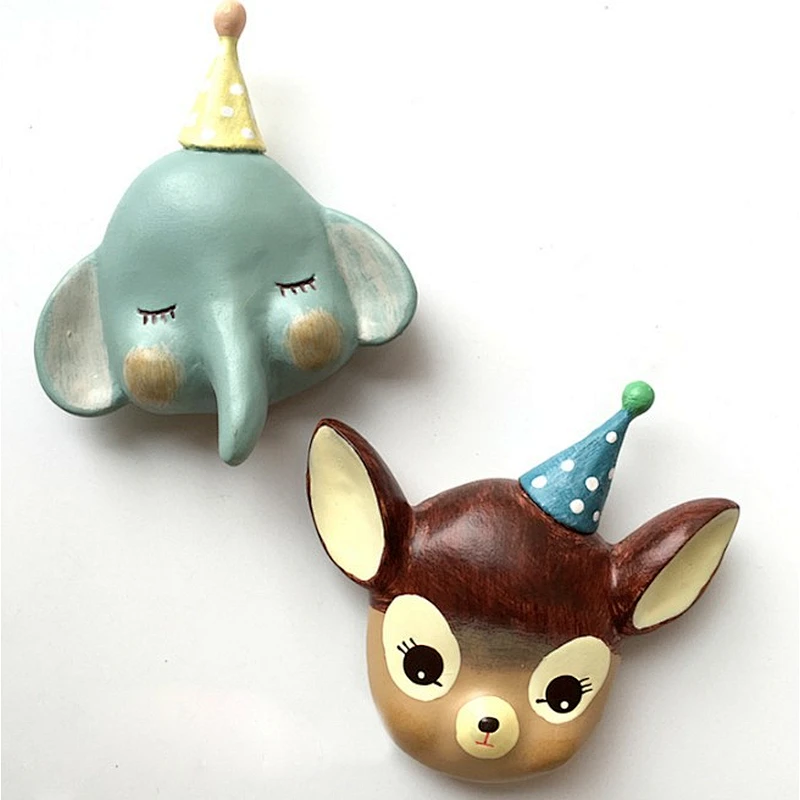 Silicone mold Birthday Hat Elephant Panda Deer Rabbit animal fondant mold