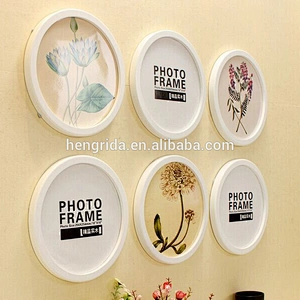 wood round hang photo frame