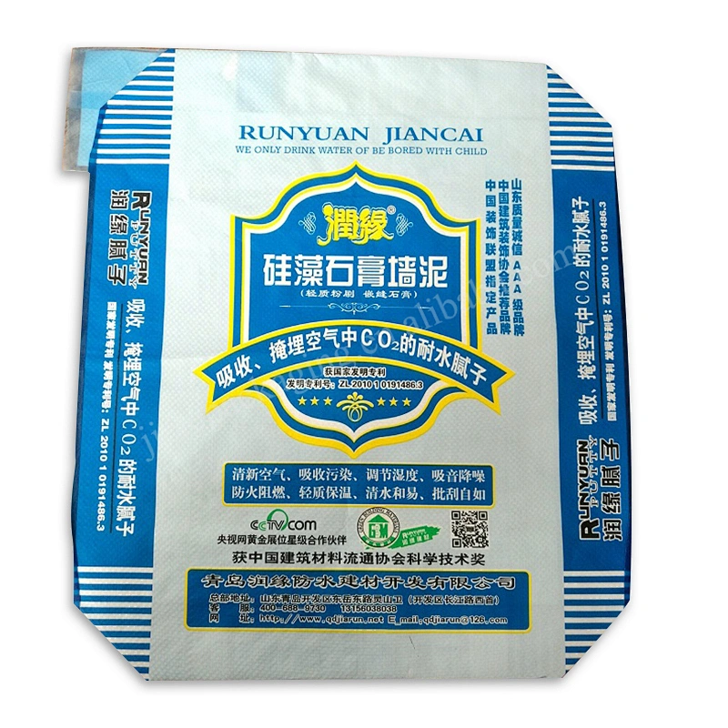 Sell well 25kg laminated pp woven cement bag with tile adhesive,dry mortar,wall putty powder