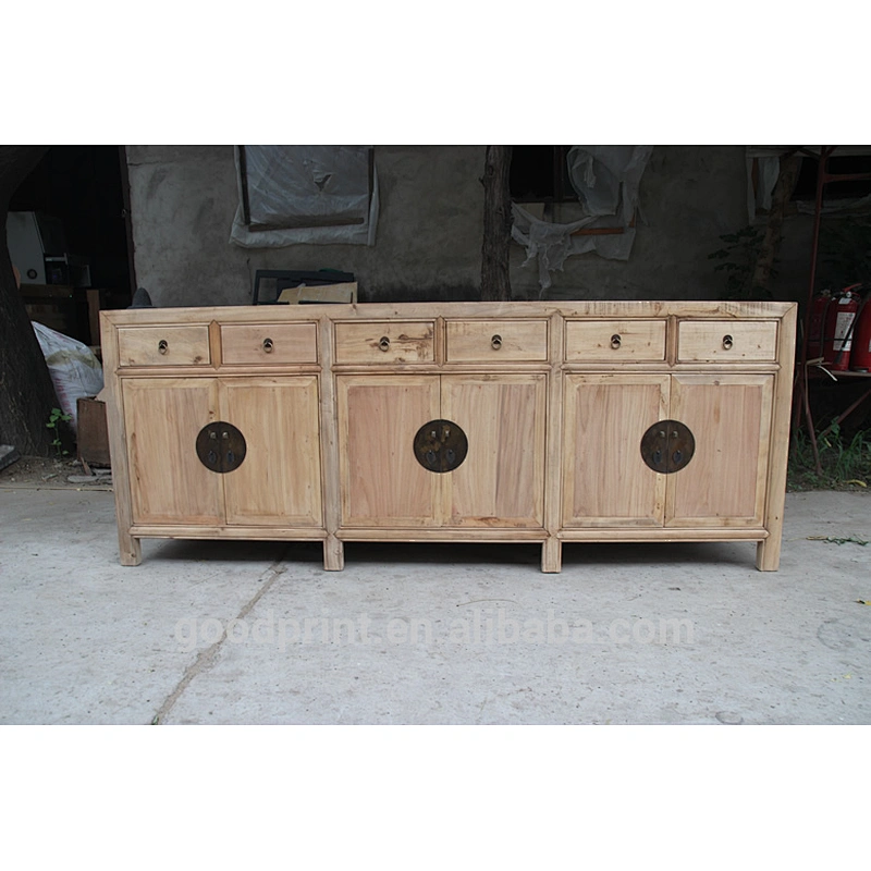 Chinese antique old elm long sideboard