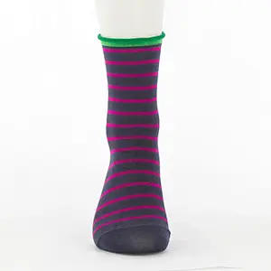 high quality happy women fashion daily cotton crew jacquard socks