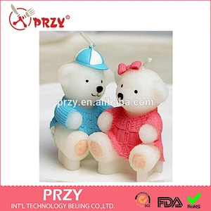 S4105 PRZY Sweater bear candle silicone mold for children, birthday cake decorations, handmade soap wholesale silicone mold