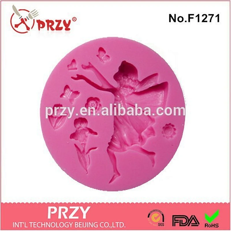 faery girl silicone mold for fondant , cake decorating fondant tools