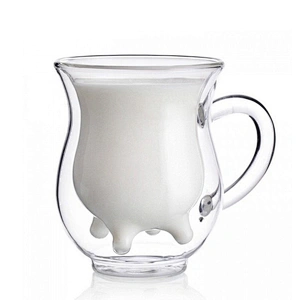 good sell products thin milk double wall glass cup for milk and juice drinking mug for home