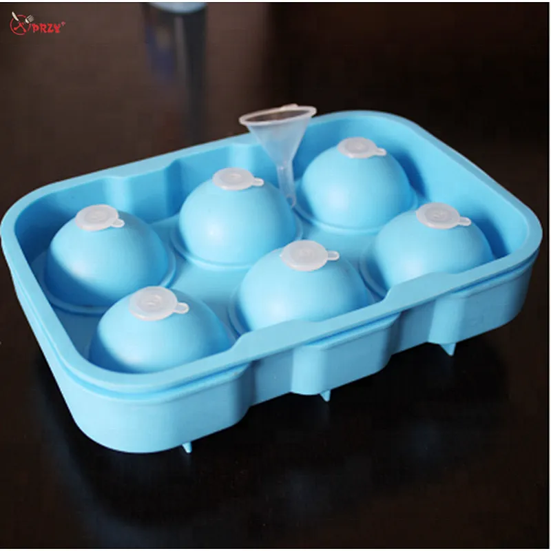 6Cavities hollow ice silica gel Molds cake Mould jelly Mold cherry ice hockey molds