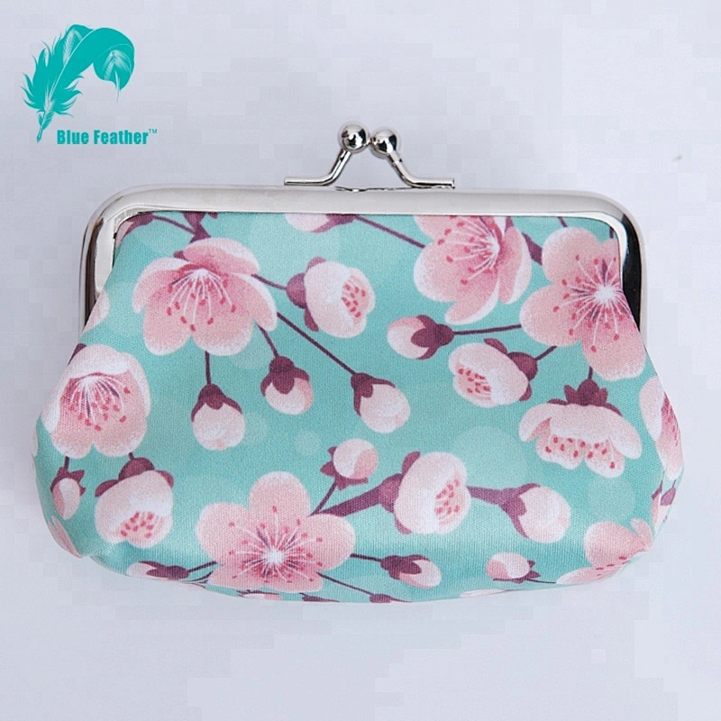 Promotional custom microfiber coin purse with metal silver clip