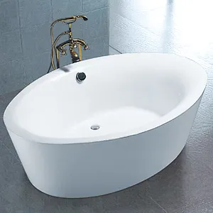 Foshan sanitary ware floor standing round deep soaker indoor bath tub freestanding