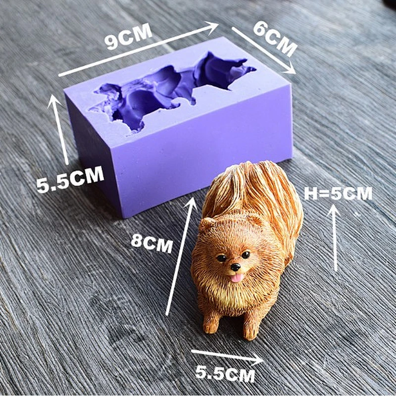 Cute puppy silicone mold plaster aroma candle handmade soap silicone mold