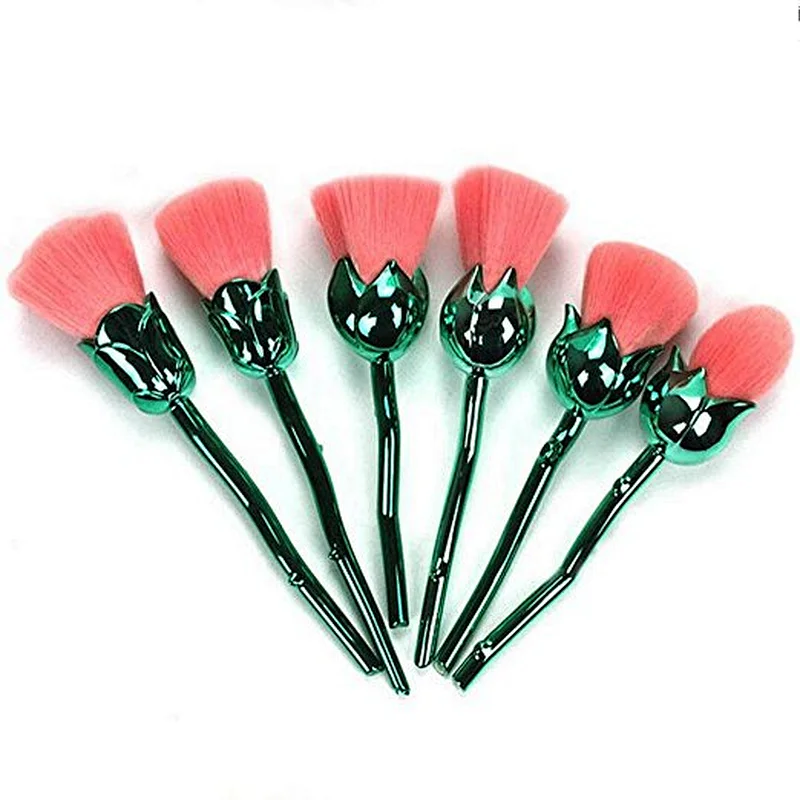 Eyeshadow Blush Set Face Foundation Powder Makeup Brushes 6pcs Rose Flower Makeup Brush set