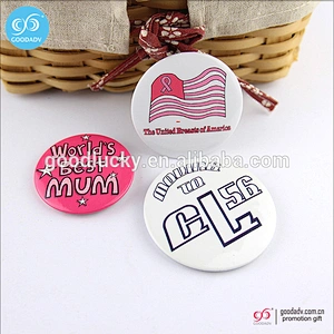 Custom advertisement tin badge button pin cheap price manufacture metal badges