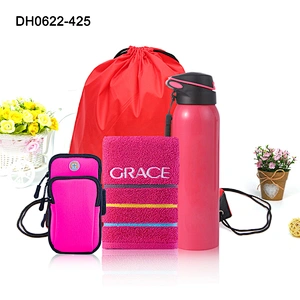 High Quality Bag and Bottle Towel Set for Outdoor Sport Custom logo Travel Mug Running Cycling Goods
