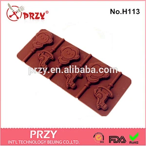 2015 New Wholesale Silicone monkey shape lollipop mould