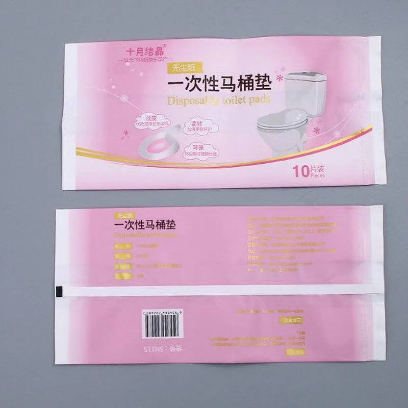 Custom pink packets for disposable toilet packing