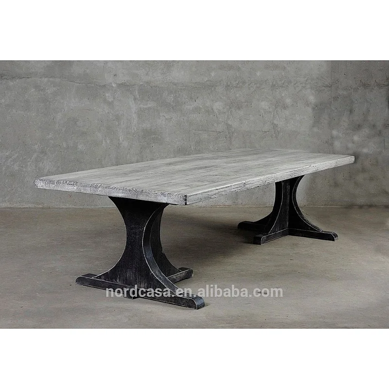 Reclaimed elm plank dinning table( special leg)