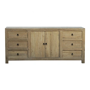 asian chinese antique reclaimed bleached wood sideboard living room drawer storage furniture