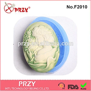 F2010 PRZY cameo fondant silicone pastry baking mold