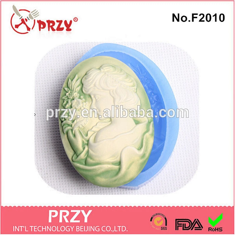 F2010 PRZY cameo fondant silicone pastry baking mold