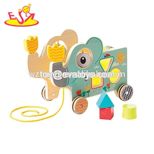 2018 Latest small animal pull toys wooden push pull toy for preschool W05B171