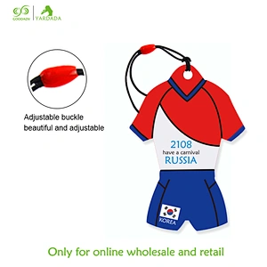 Korea novelty T-shirt shape football cup 2018 promotional item souvenir hanging absorbent paper car air freshener in stock