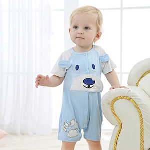 wholesale factory directly one piece bodysuit kids summer romper for baby boy 100%cotton jumpsuit