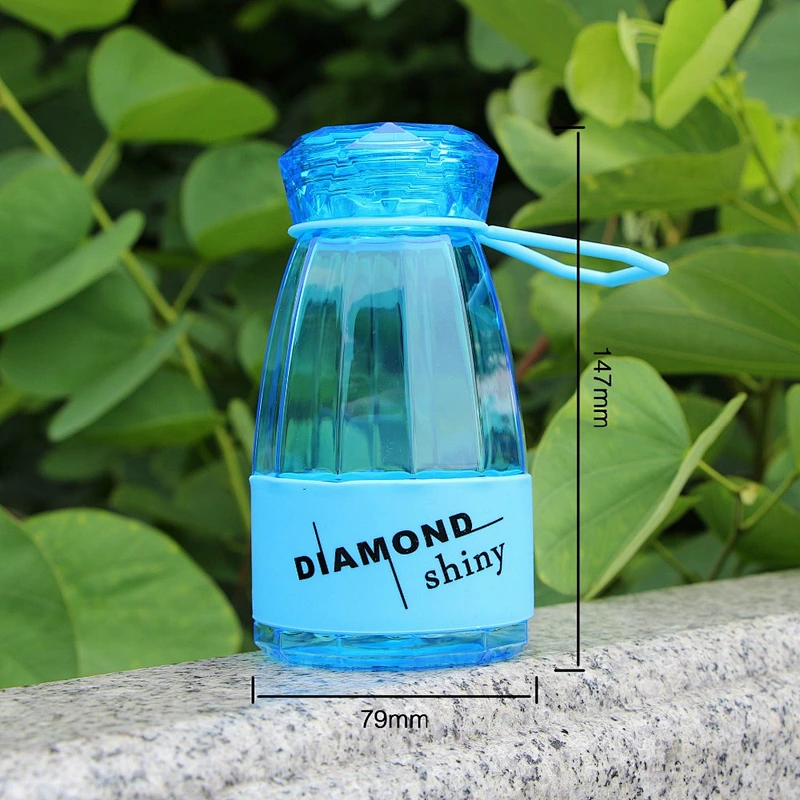 2018 Sport Style Plastic Diamond PP Mug with Plastic Lid +Silica Handle for Home and Outside