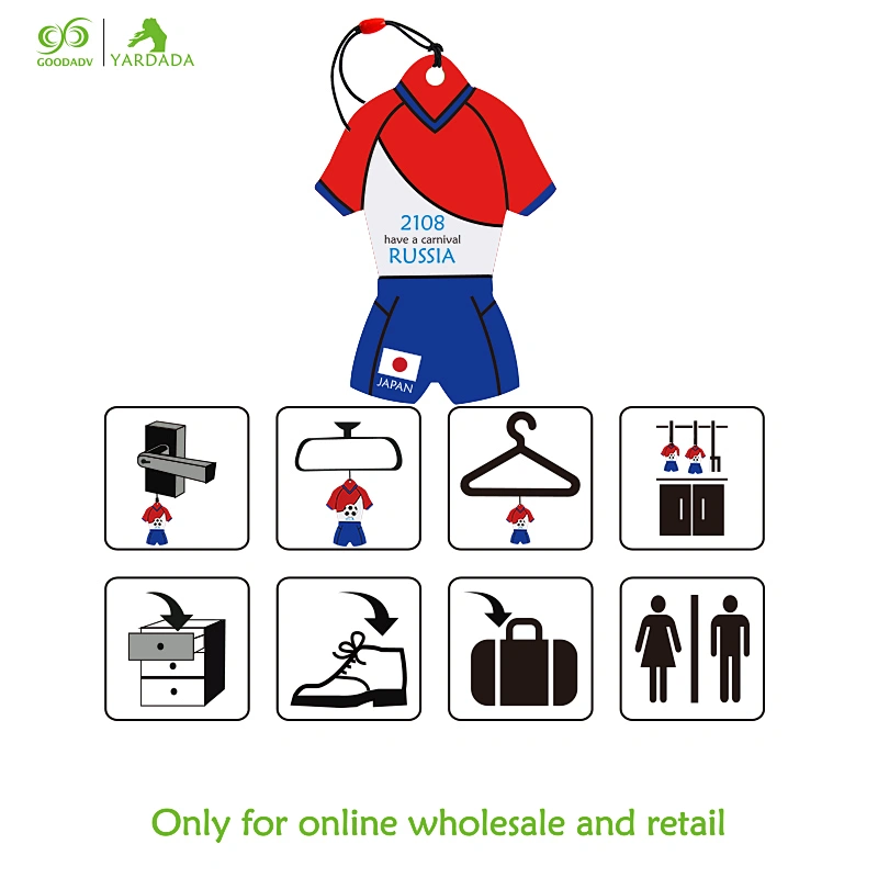 Japanese football novelty T-shirt shape Cup 2018, hanging air freshener, new design product in stock