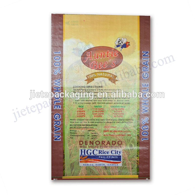 Customized desgin printing new material plastic bopp laminated PP woven hybrid rice bag 25kg export to Pakistan,Dubai