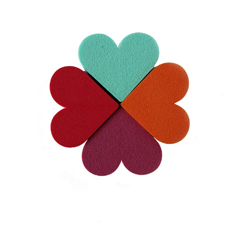 Wholesale heart shape cosmetics sponge puff latex free makeup sponge