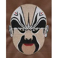 Fashion star EMB patch heat-cut border with Iron on backing Face book_Beijing Opera Facial Masks_Lianpo_Jiangxianghe_WIK012