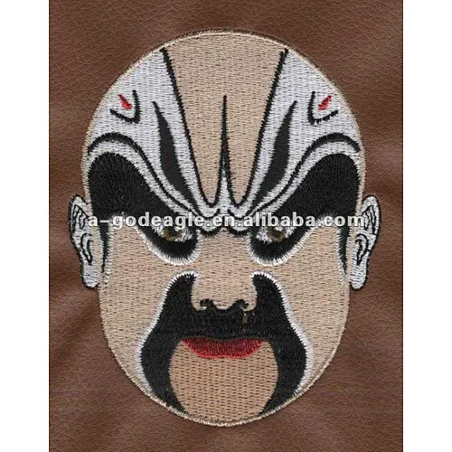 Fashion star EMB patch heat-cut border with Iron on backing Face book_Beijing Opera Facial Masks_Lianpo_Jiangxianghe_WIK012
